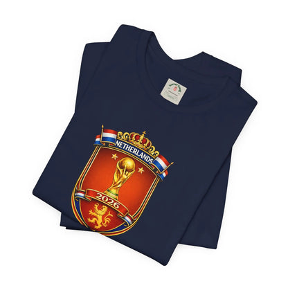 Netherlands World Cup 2026 Soccer Crest Tee Shirt Lions by Printify