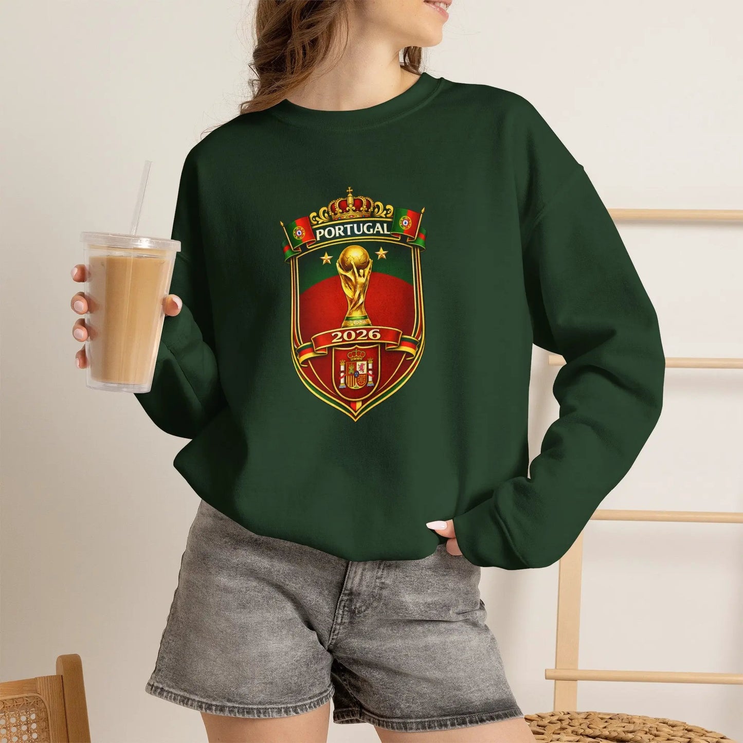 Portugal World Cup 2022 Crest Sweatshirt by Printify