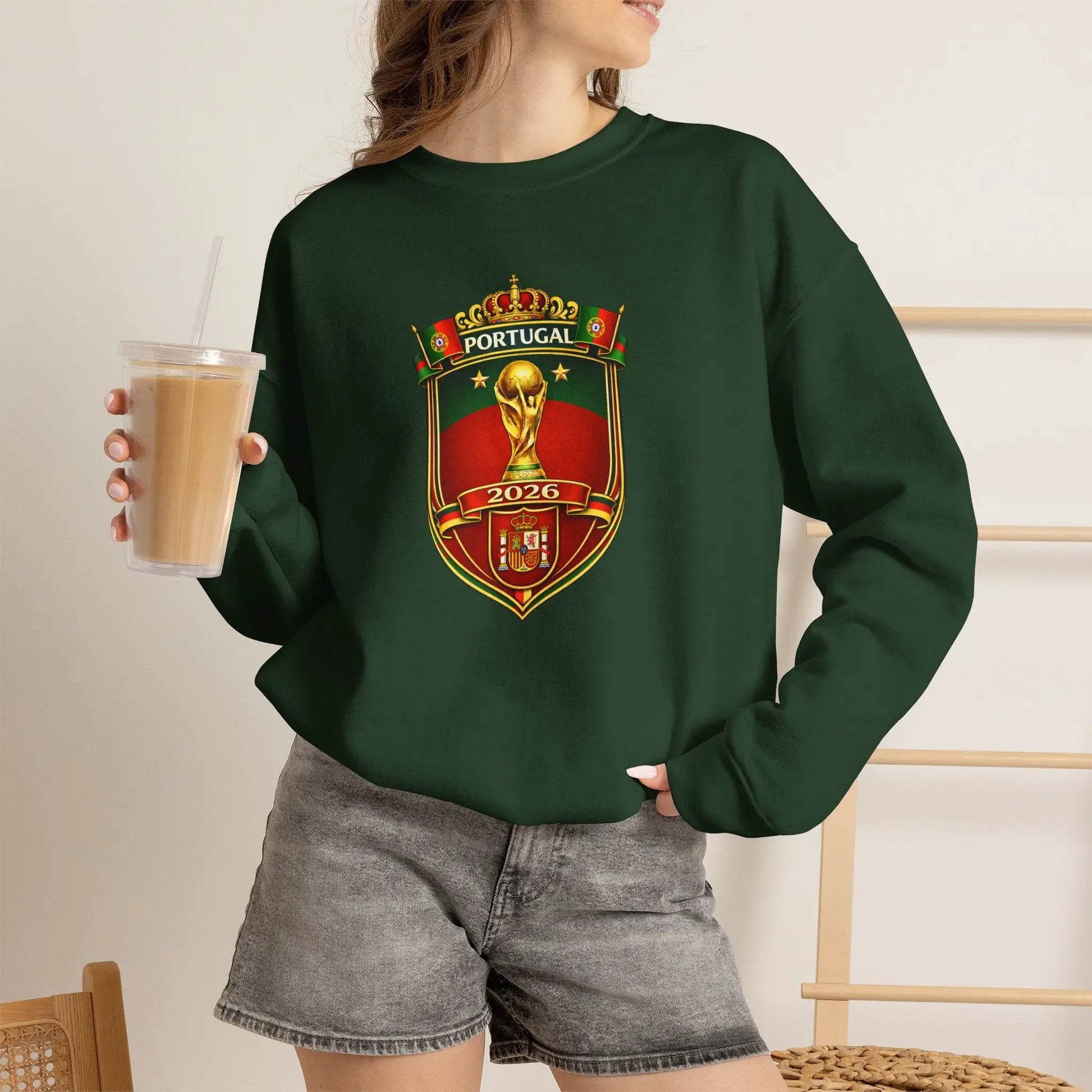 Portugal World Cup 2022 Crest Sweatshirt by Printify