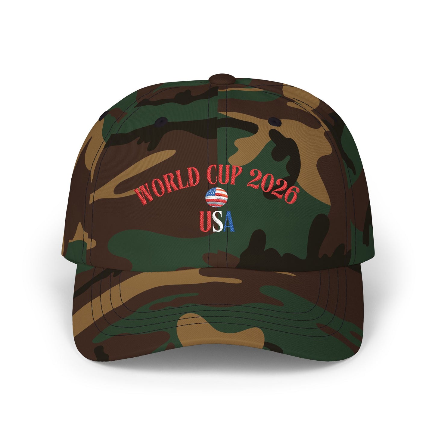 World Cup 2026 USA Dad Cap – Embroidered Soccer Ball Baseball Hat