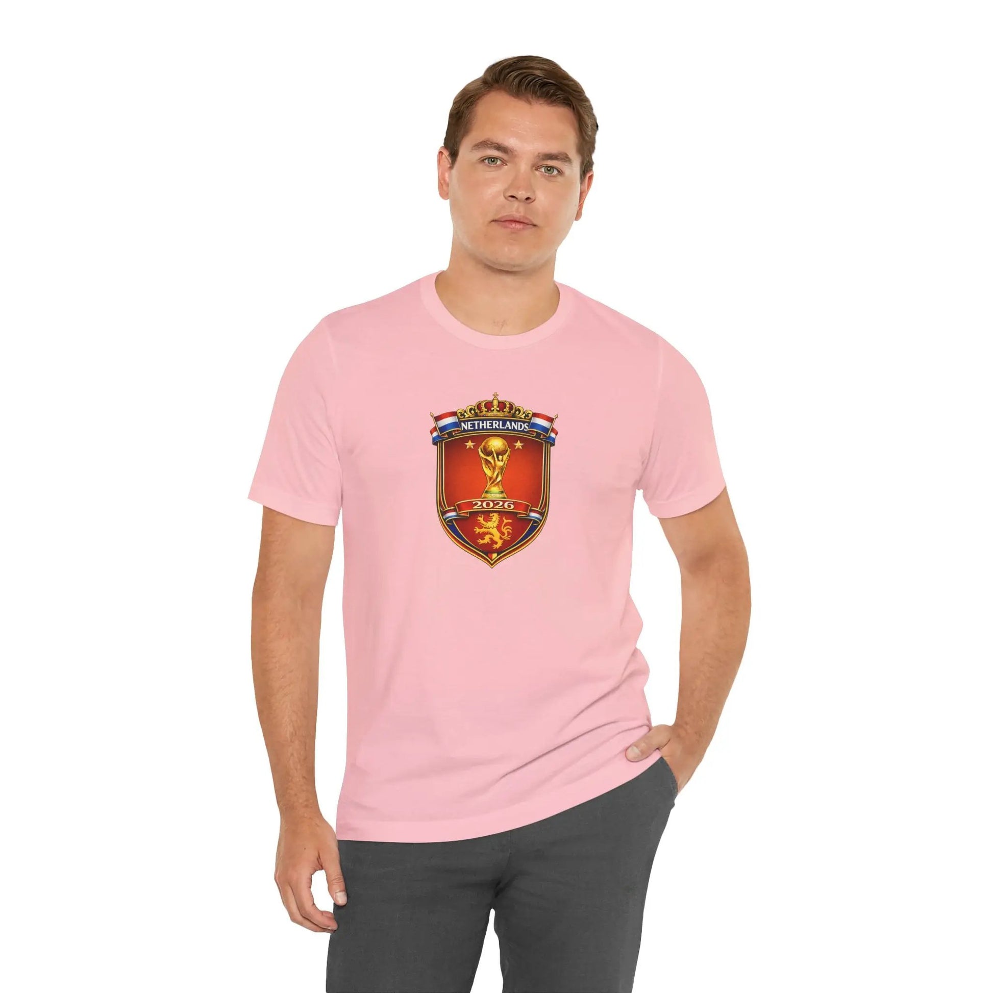 Netherlands World Cup 2026 Soccer Crest Tee Shirt Lions by Printify