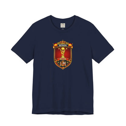 Spain World Cup Crest T‑Shirt — Soccer Fan Jersey Tee by Printify