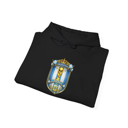Soccer Trophy Crest Hoodie - Champion Shield Football Pullover by Printify