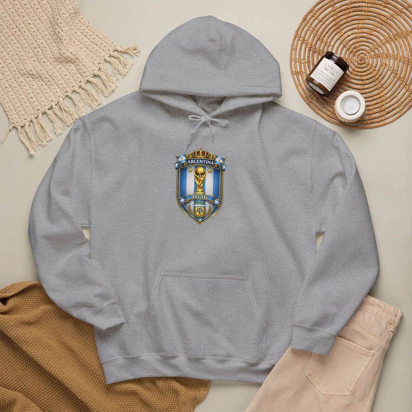 Soccer Trophy Crest Hoodie - Champion Shield Football Pullover by Printify