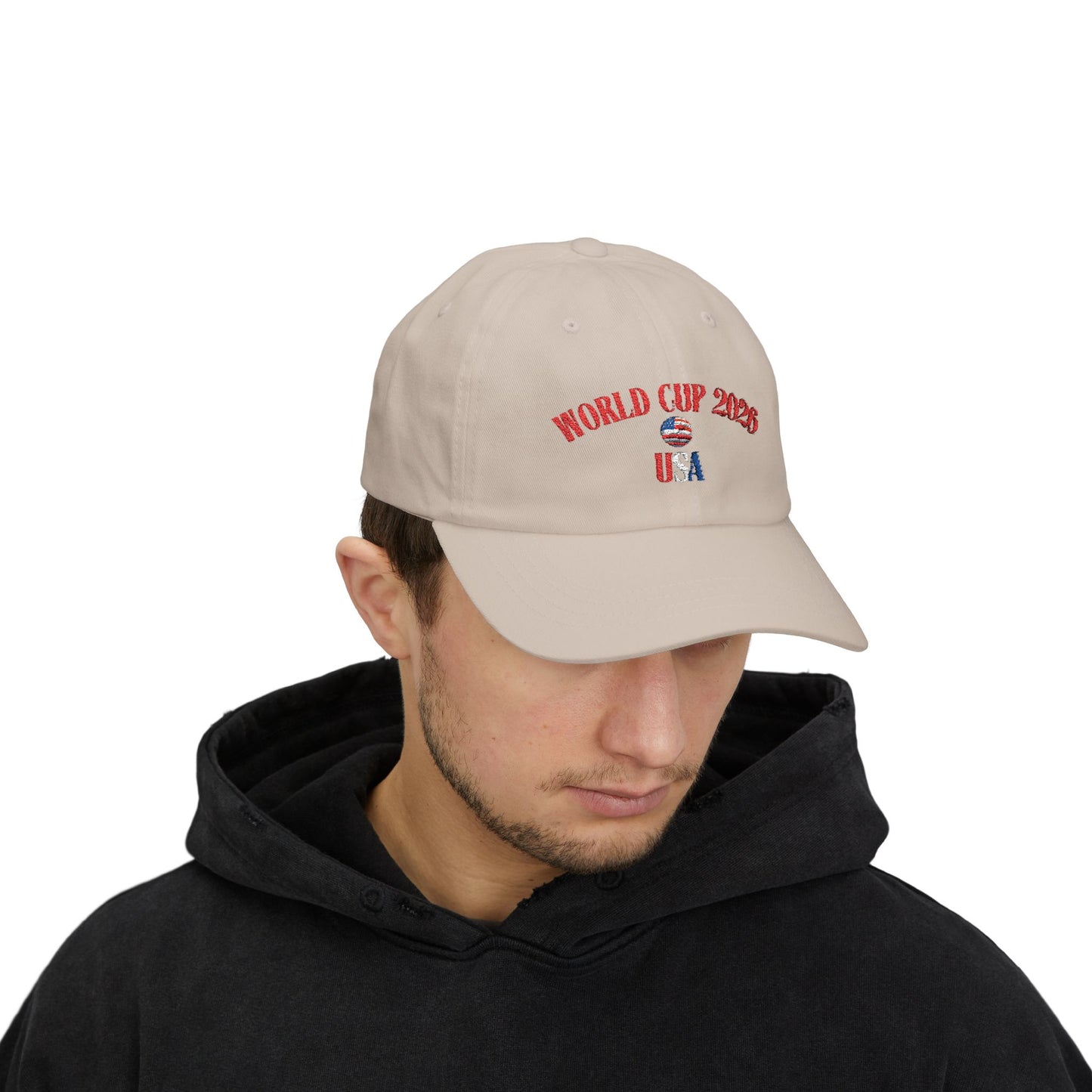 World Cup 2026 USA Dad Cap – Embroidered Soccer Ball Baseball Hat