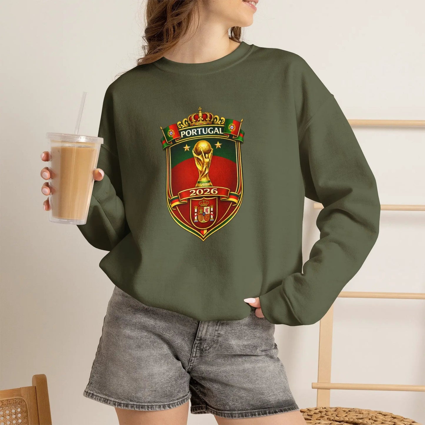 Portugal World Cup 2022 Crest Sweatshirt by Printify