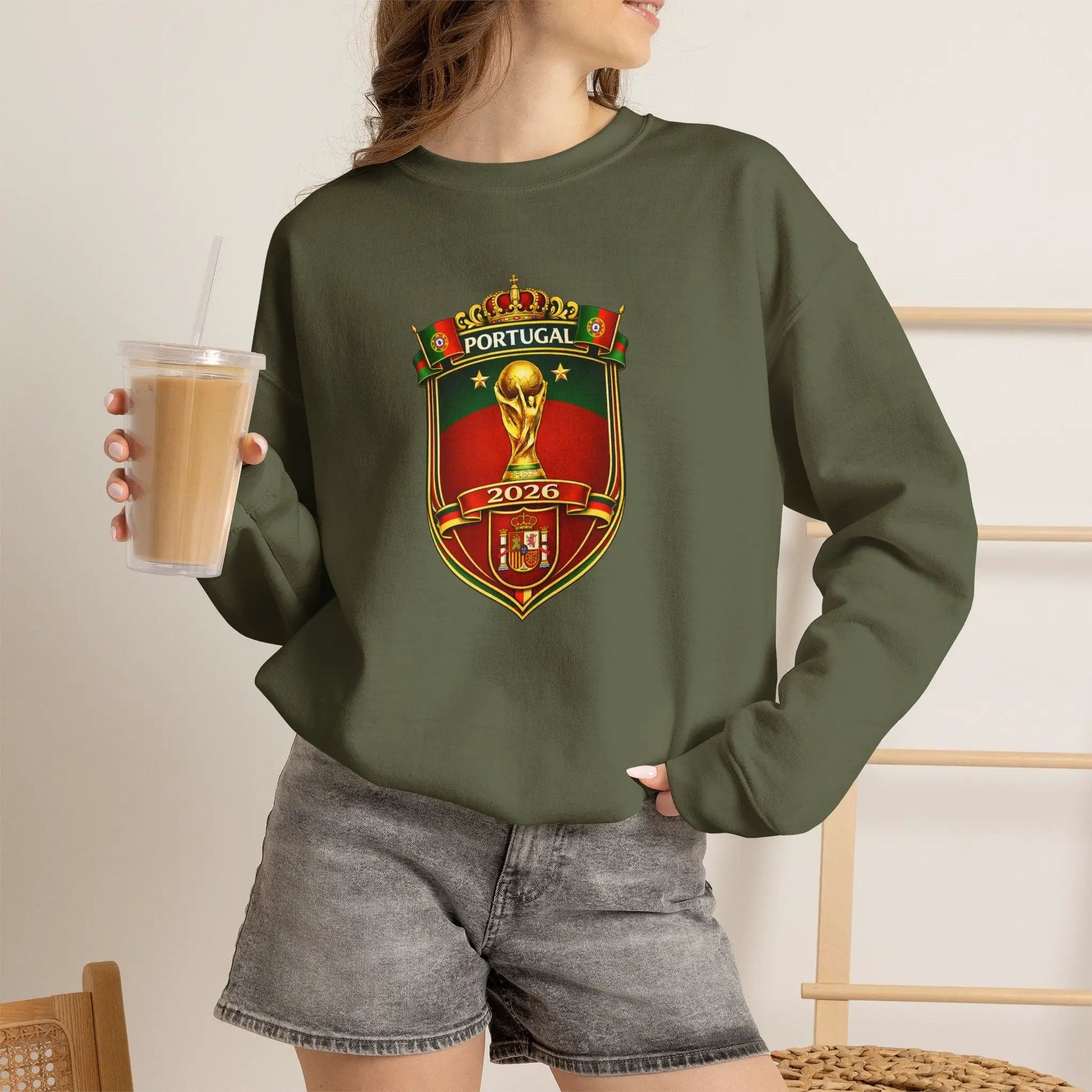 Portugal World Cup 2022 Crest Sweatshirt by Printify