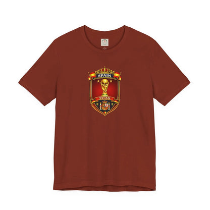 Spain World Cup Crest T‑Shirt — Soccer Fan Jersey Tee by Printify