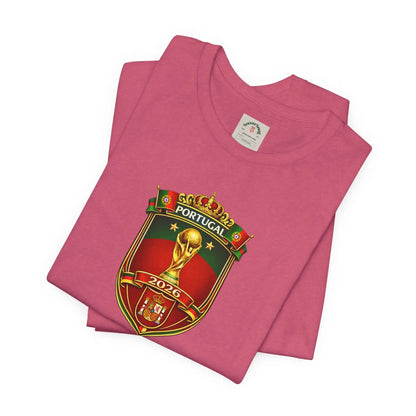 Portugal World Cup Soccer Crest Graphic Tee Unisex Short Sleeve by Printify