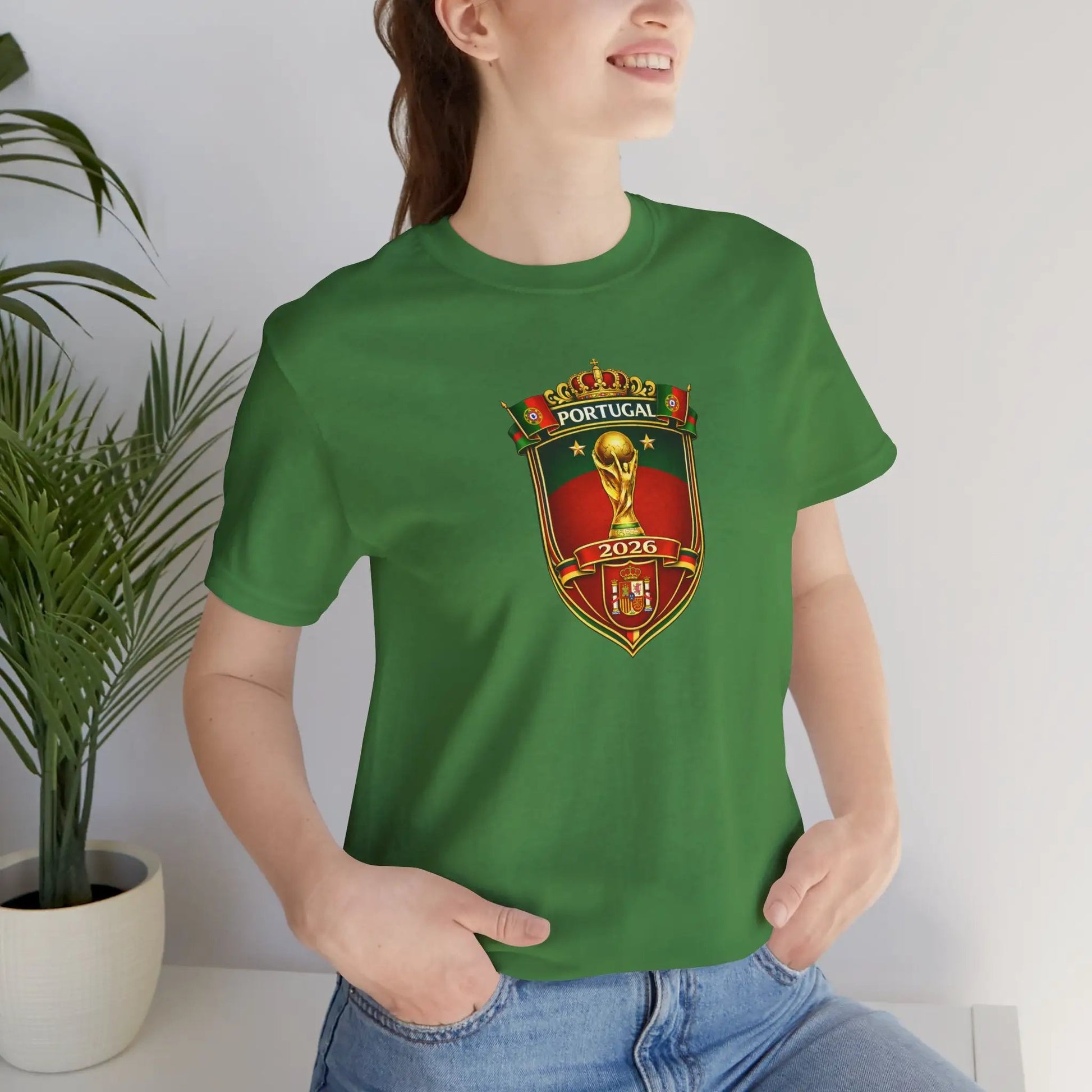 Portugal World Cup Soccer Crest Tee by Printify