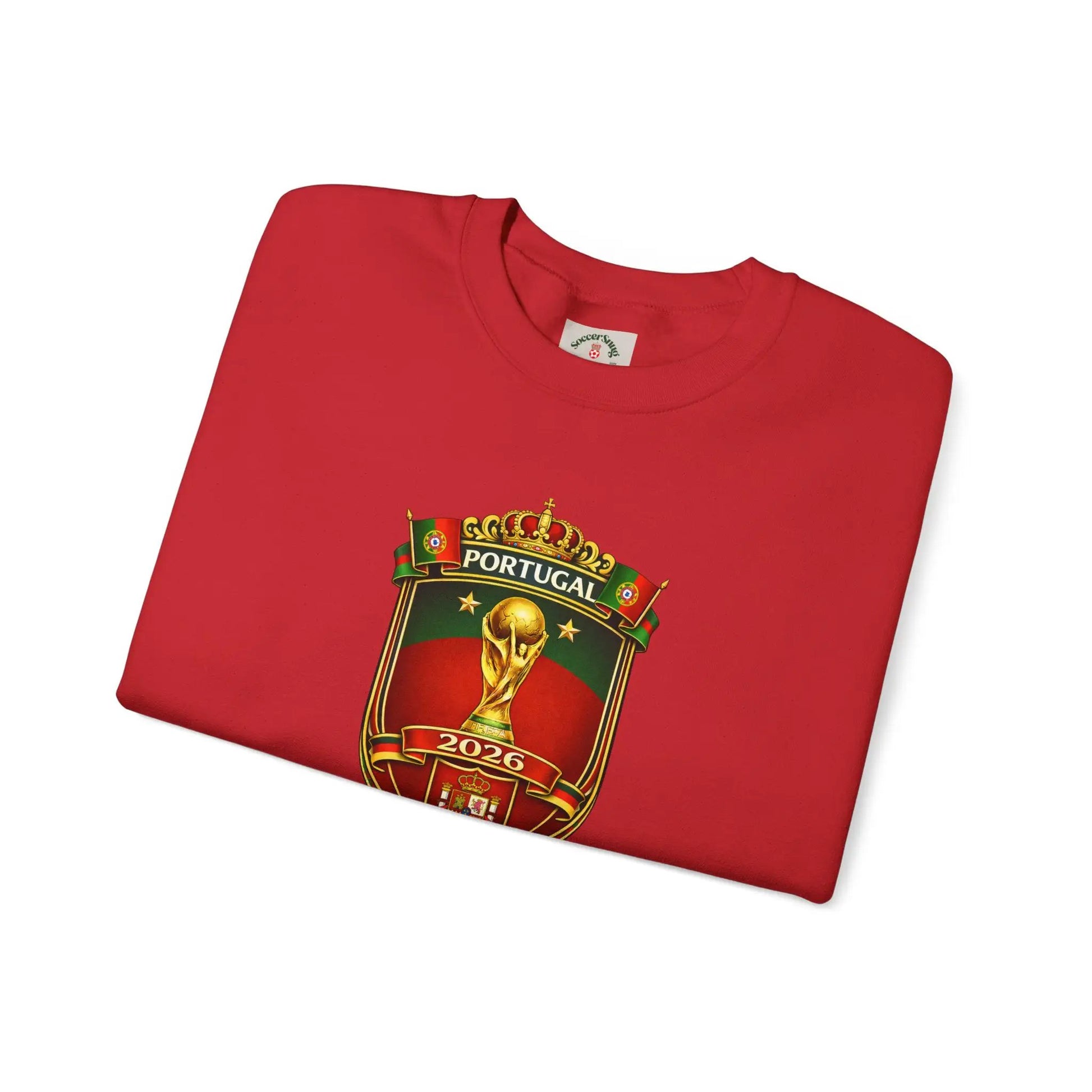 Portugal World Cup 2022 Crest Sweatshirt Midweight Fleece Crewneck by Printify