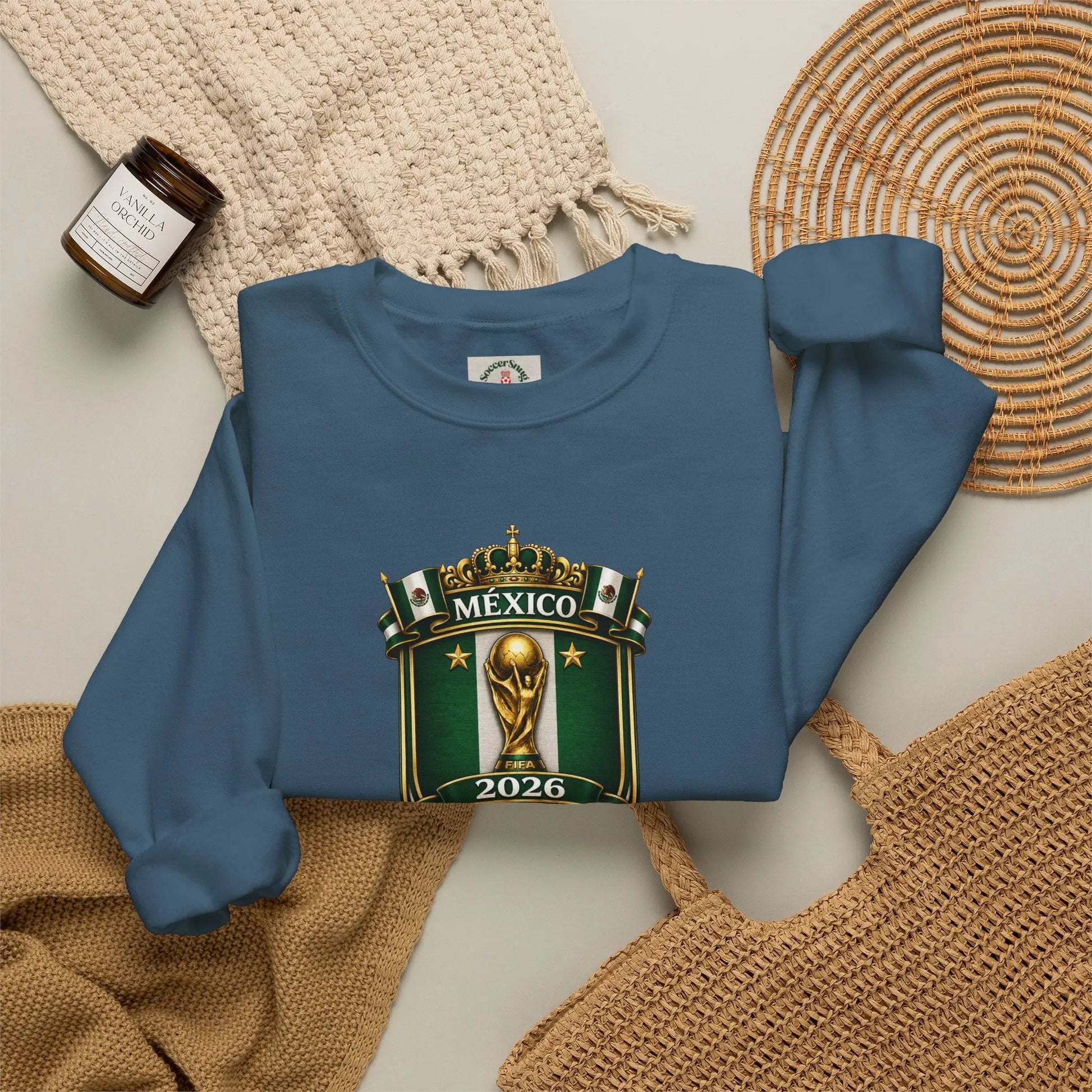 Mexico World Cup 2026 Crewneck Sweatshirt Unisex Cotton Polyester Blend by Printify