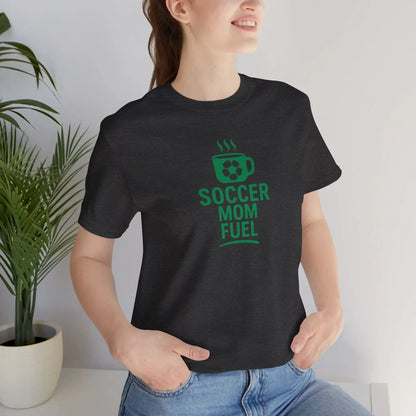 Soccer Mom Fuel T-Shirt — Coffee & Soccer Graphic Tee for Sports Moms by Printify