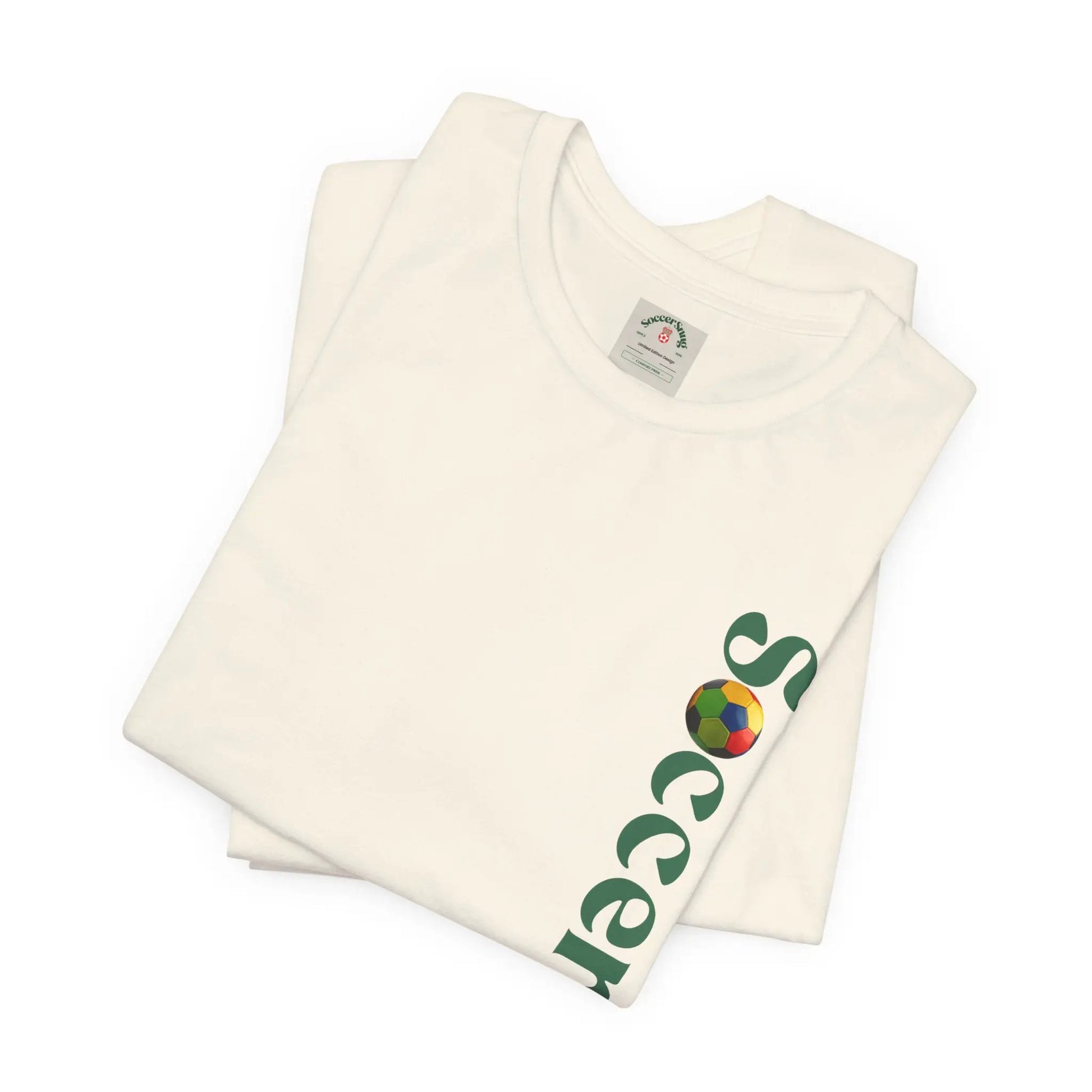 SoccerSnug Vertical Logo Tee Casual Soccer Fan Shirt by Printify