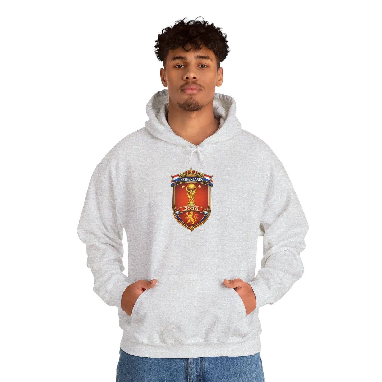 Netherland World Cup 2026 Crest Hoodie — Lion Shield Emblem Hooded Sweatshirt by Printify