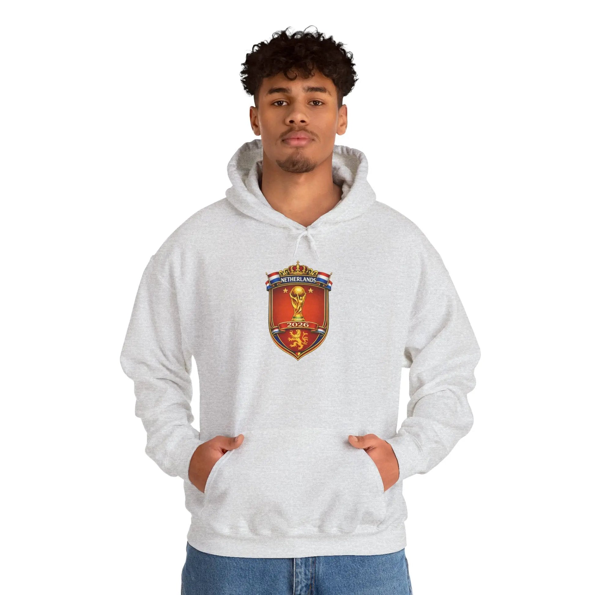 Netherland World Cup 2026 Crest Hoodie — Lion Shield Emblem Hooded Sweatshirt by Printify