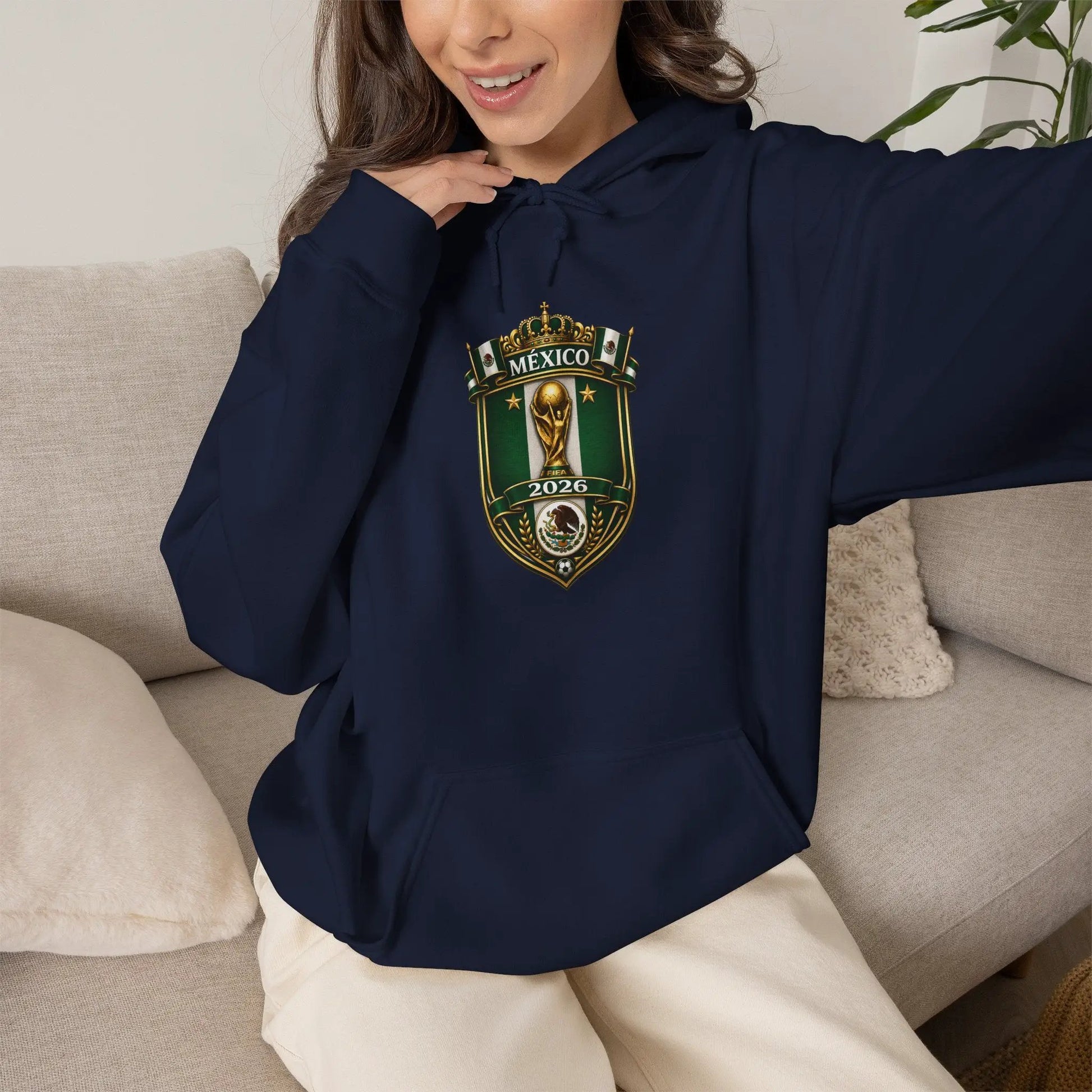 Mexico World Cup Slytherin Crest Hoodie Green Shield Pullover by Printify