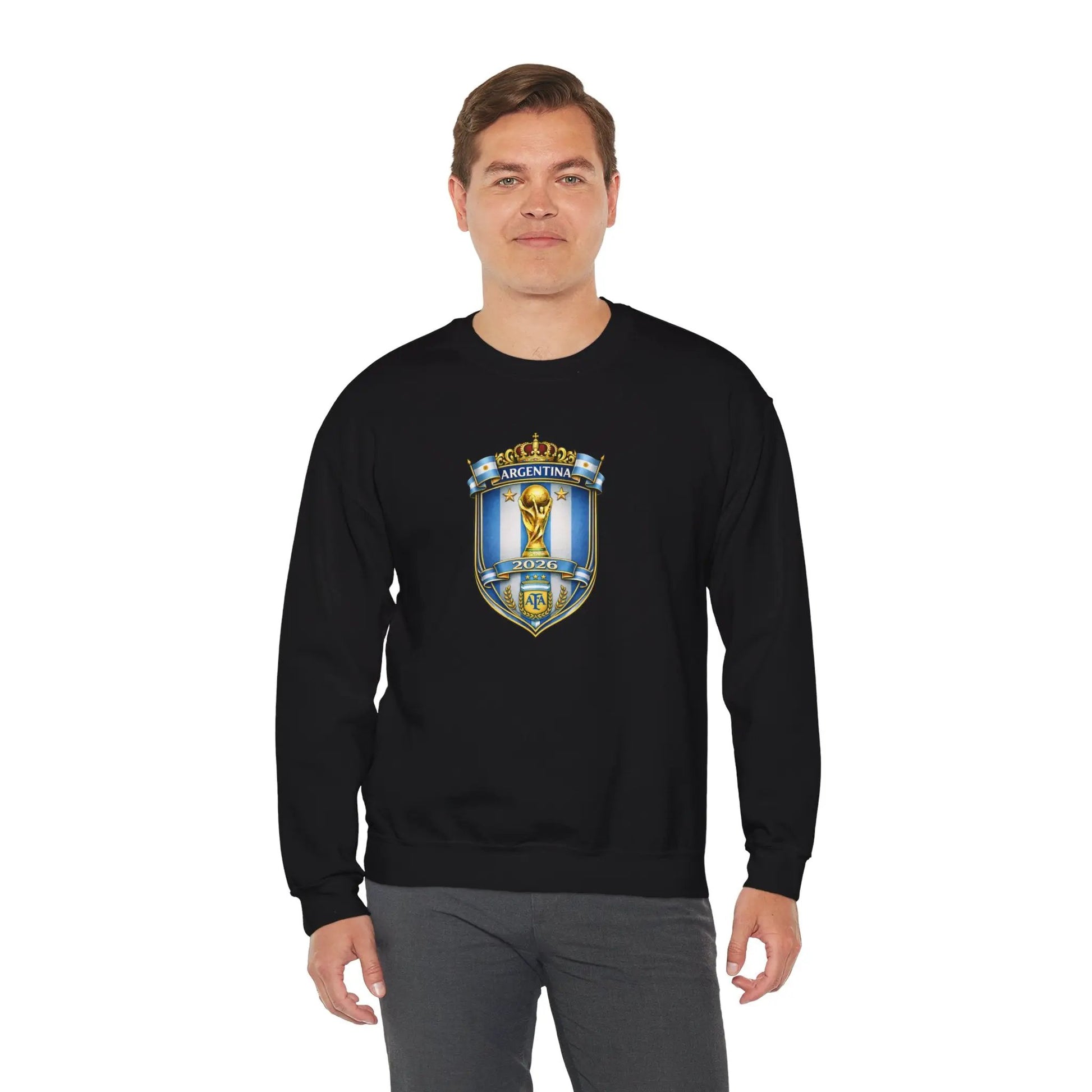 Argentina World Cup Crest Crewneck Sweatshirt by Printify