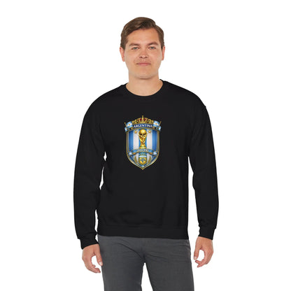 Argentina World Cup Crest Crewneck Sweatshirt by Printify
