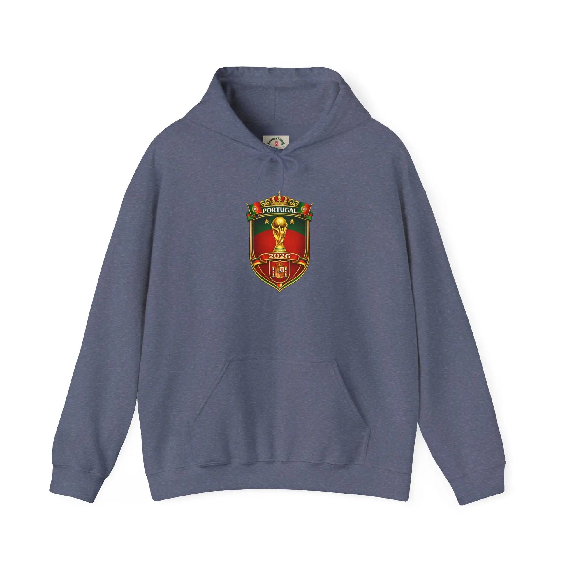 Portugal Football Crest Hoodie — Retro Soccer Emblem Sweatshirt by Printify