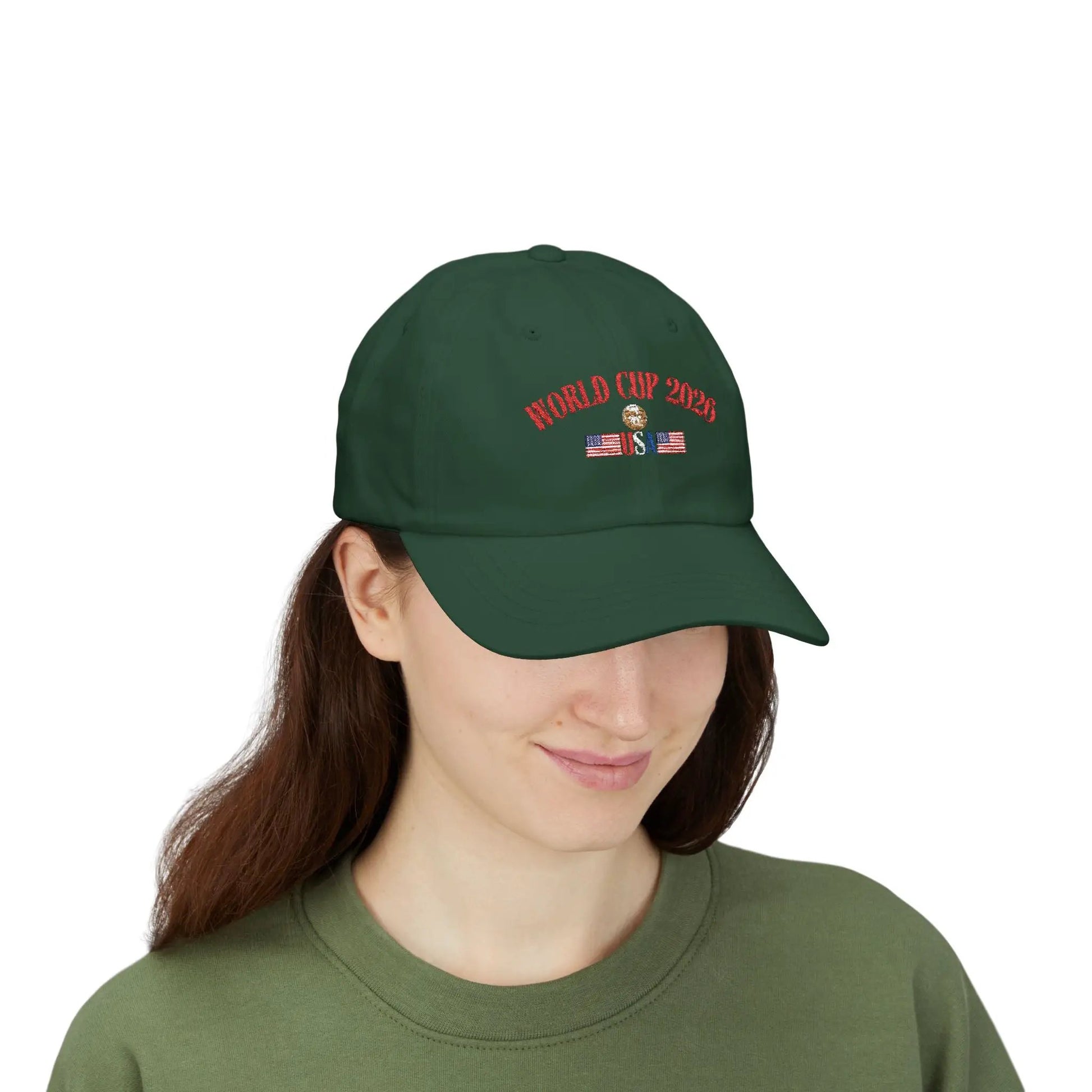 Classic Dad Cap World Cup 2026 USA Soccer Fan Hat With Precurved Visor by Printify