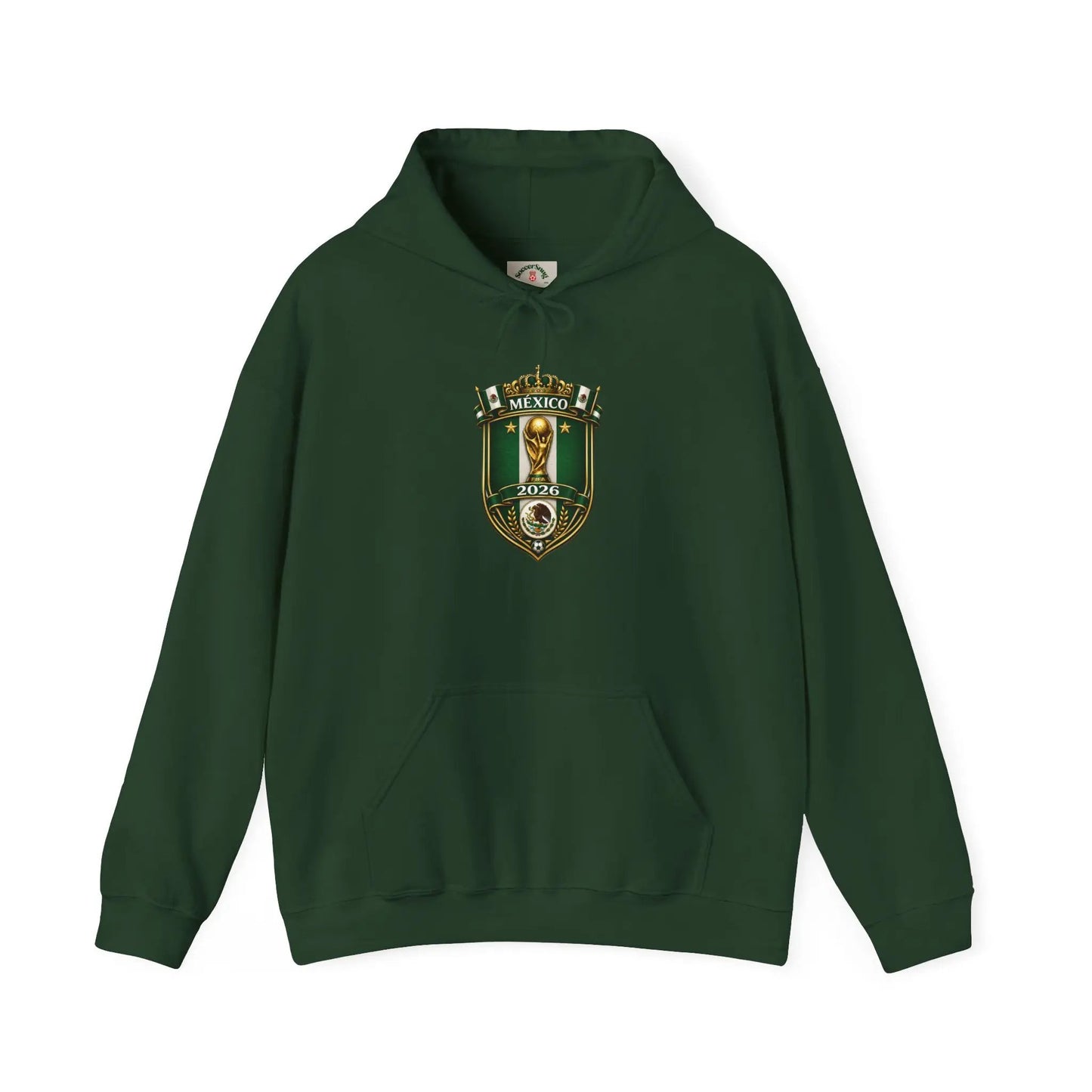 Mexico World Cup Slytherin Crest Hoodie – Hogwarts House Green Shield Pullover by Printify