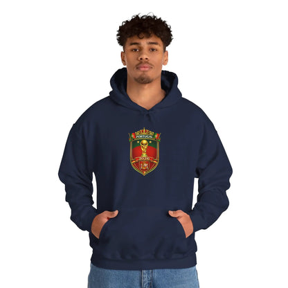 Portugal Football Crest Hoodie — Retro Soccer Emblem Sweatshirt by Printify