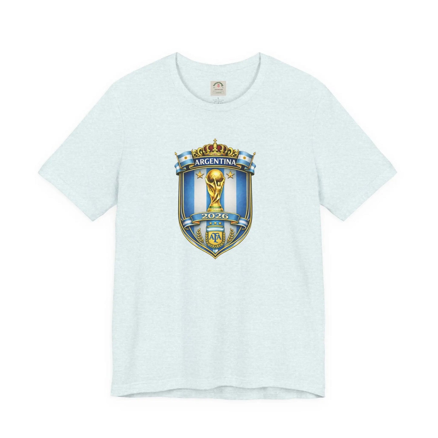 Argentina World Cup Trophy Shield Tee Soccer Fan Jersey by Printify