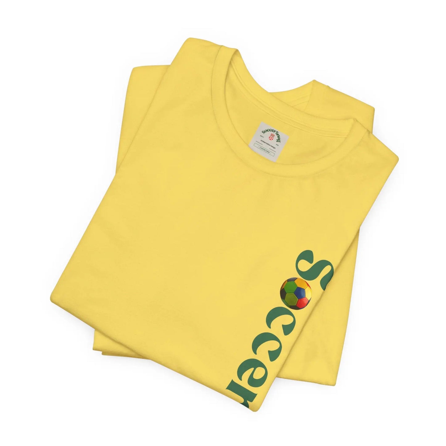 SoccerSnug Vertical Logo Tee Casual Soccer Fan Shirt by Printify