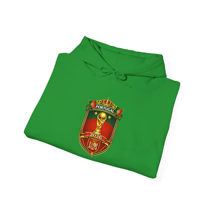 Portugal Football Crest Hoodie — Retro Soccer Emblem Sweatshirt by Printify