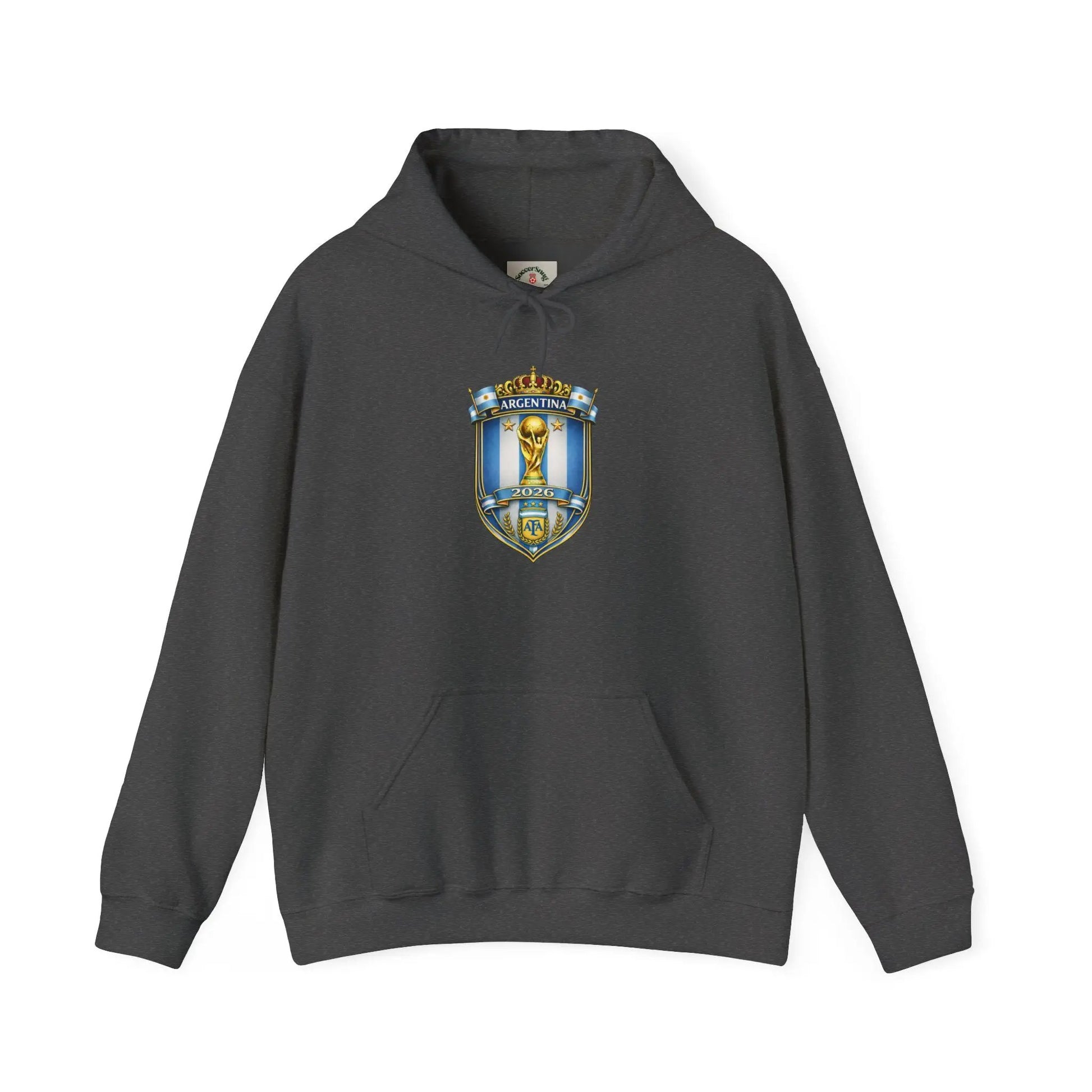 Soccer Trophy Crest Hoodie - Champion Shield Football Pullover by Printify
