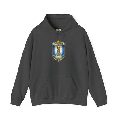Soccer Trophy Crest Hoodie - Champion Shield Football Pullover by Printify