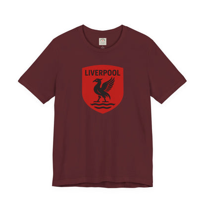 Liverpool Crest T Shirt Retro Red Shield Football Tee