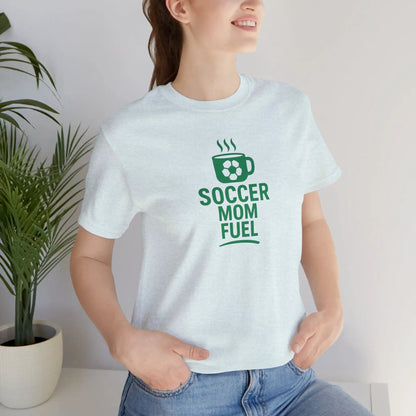 Soccer Mom Fuel T-Shirt — Coffee & Soccer Graphic Tee for Sports Moms by Printify