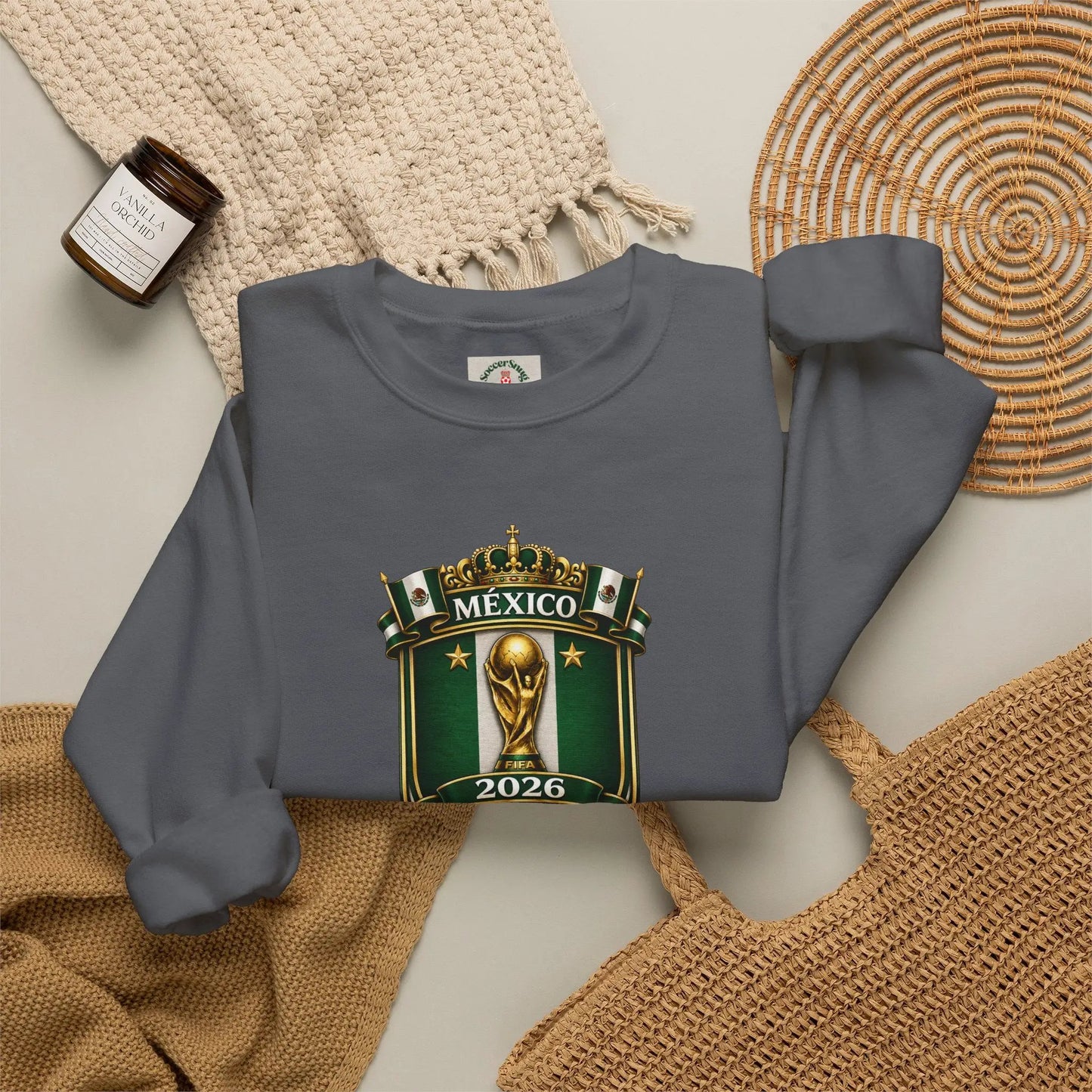 Mexico World Cup 2026 Crewneck Sweatshirt Unisex Cotton Polyester Blend by Printify