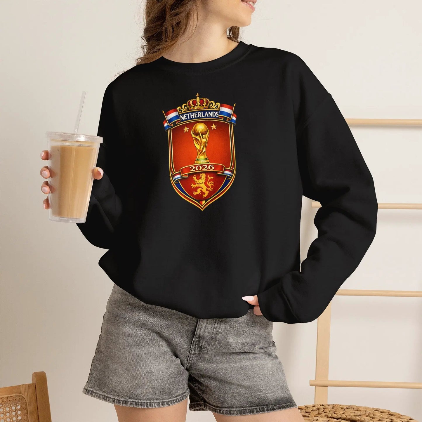 Netherlands 2026 World Cup Crest Crewneck by Printify