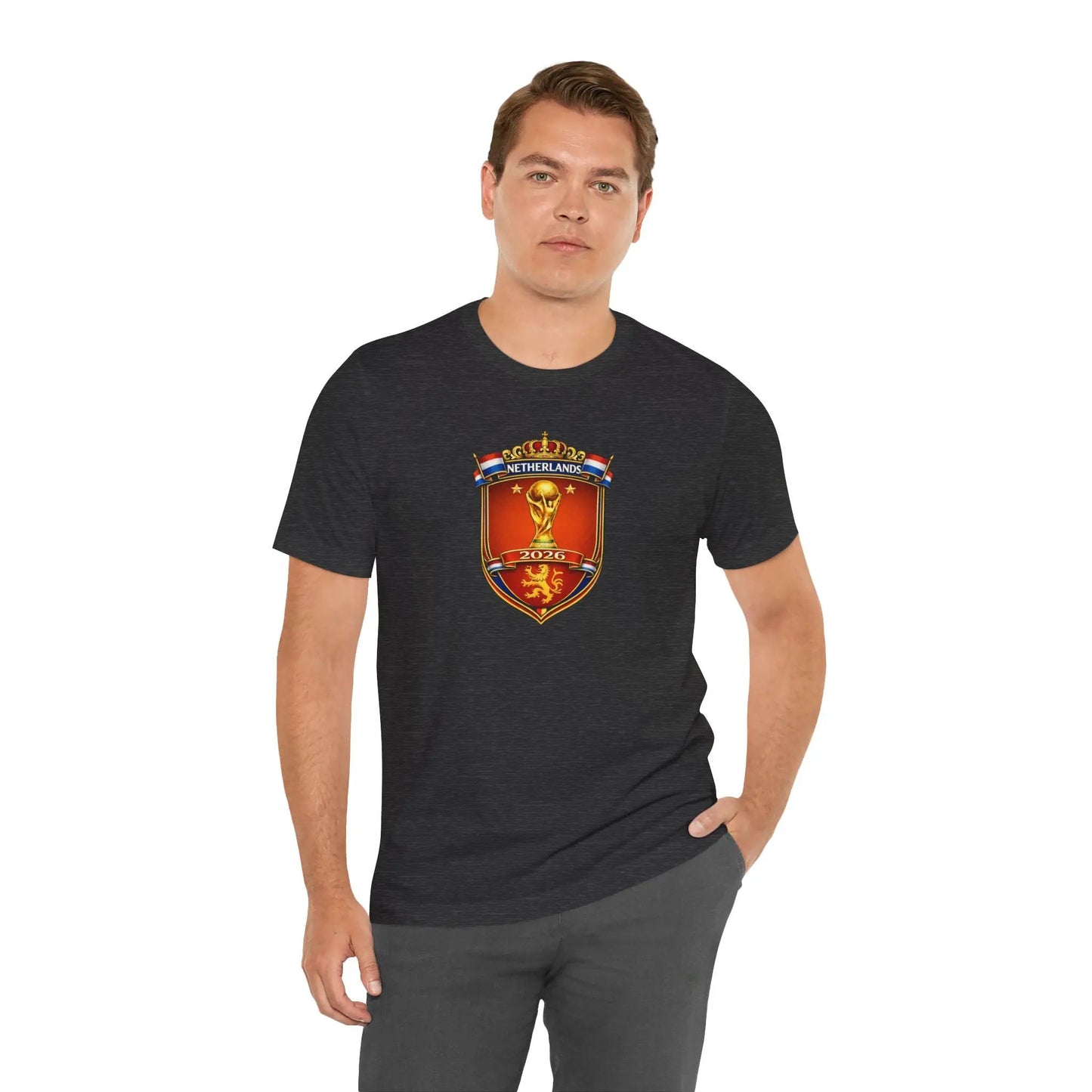 Netherlands World Cup 2026 Soccer Crest Tee Shirt Lions by Printify