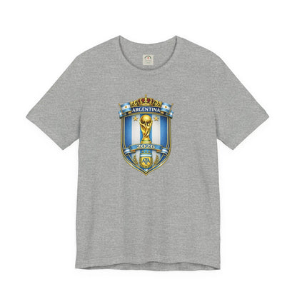 Argentina World Cup Trophy Shield Tee Soccer Fan Jersey by Printify