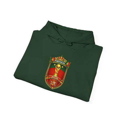 Portugal Football Crest Hoodie — Retro Soccer Emblem Sweatshirt by Printify