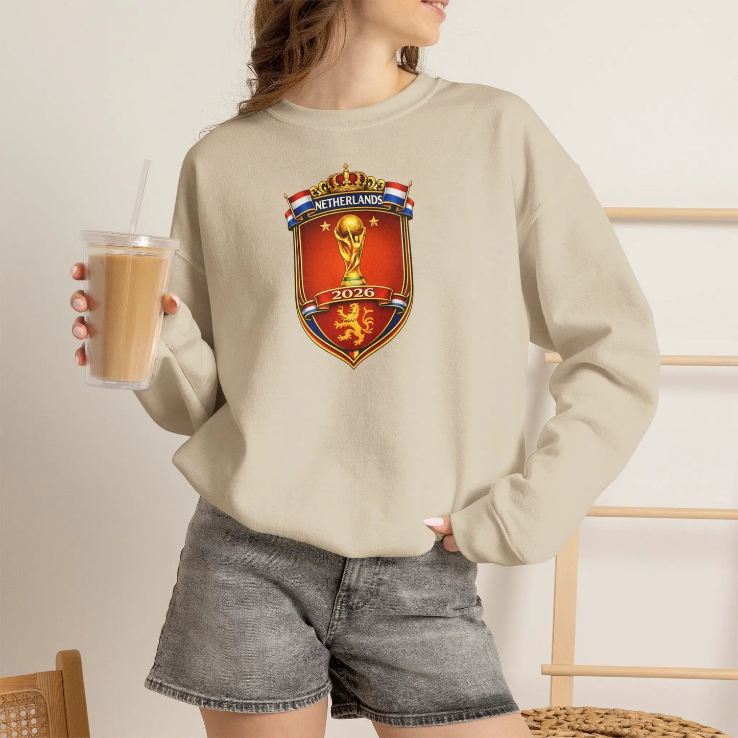 Netherlands 2026 World Cup Crest Crewneck by Printify