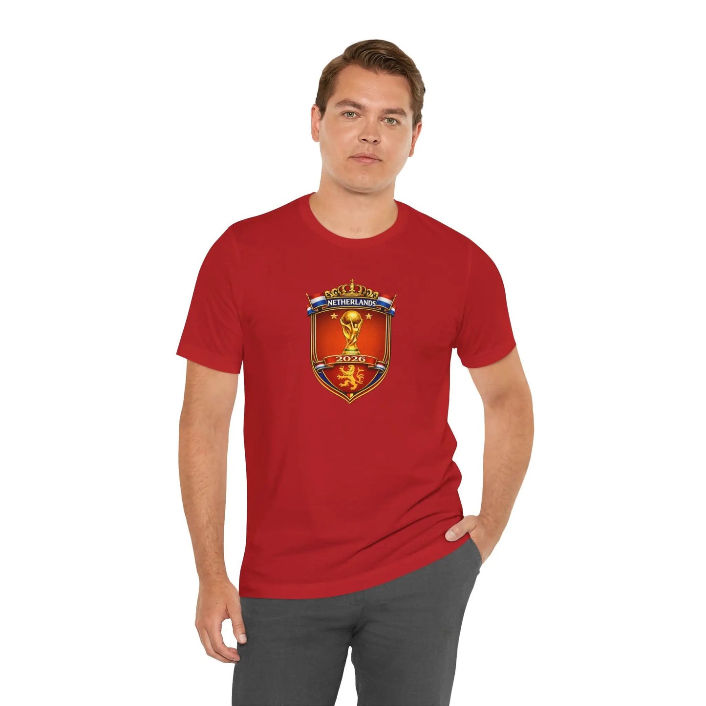 Netherlands World Cup 2026 Soccer Crest Tee Shirt Lions by Printify