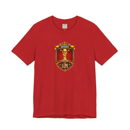 Spain World Cup Crest T‑Shirt — Soccer Fan Jersey Tee by Printify