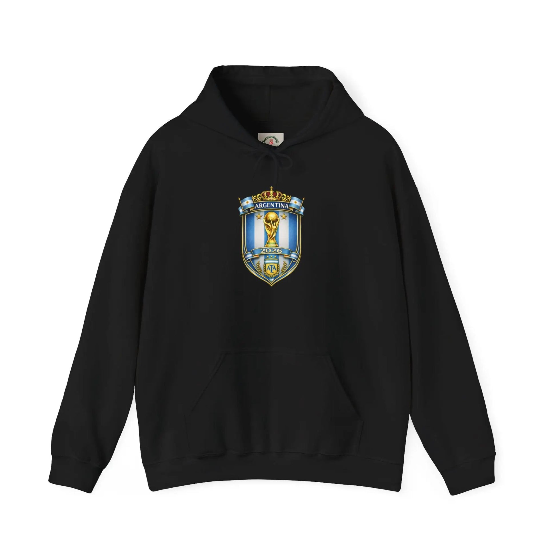 Soccer Trophy Crest Hoodie - Champion Shield Football Pullover by Printify