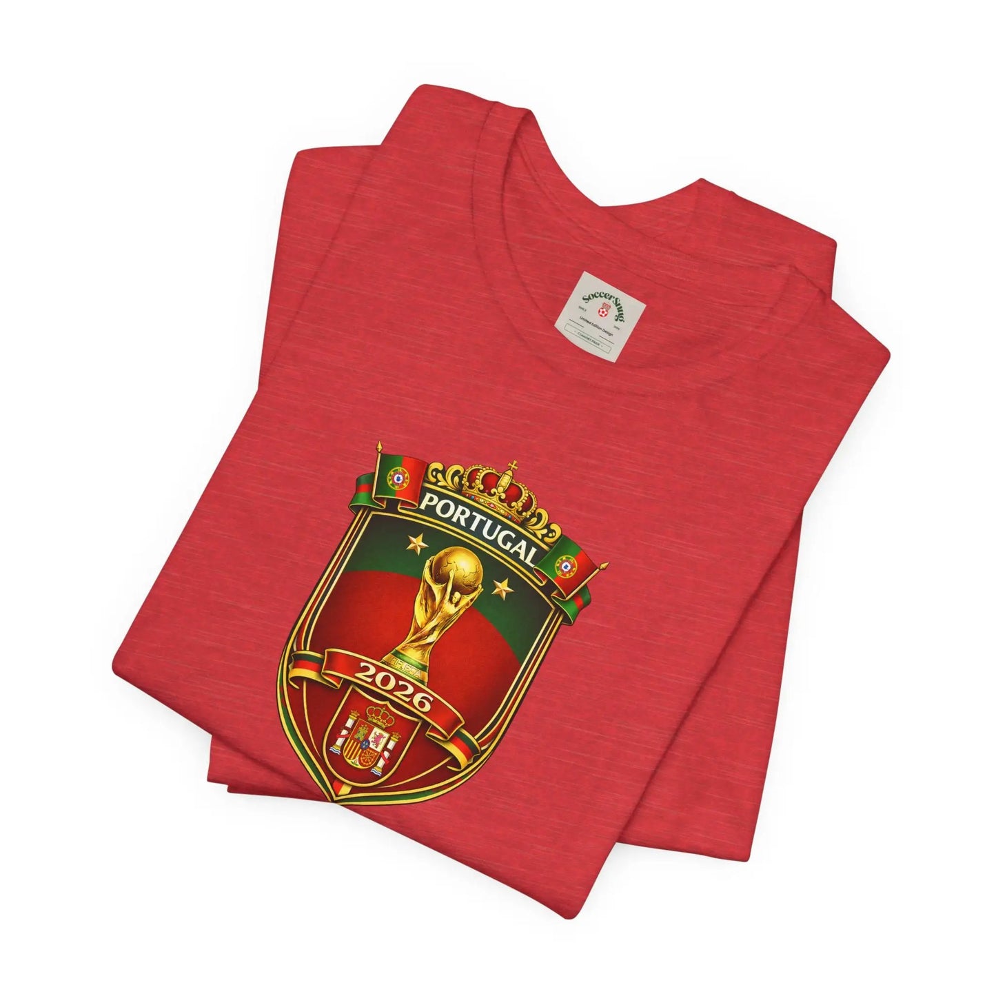 Portugal World Cup Soccer Crest Tee by Printify