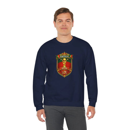 Portugal World Cup 2022 Crest Sweatshirt Midweight Fleece Crewneck by Printify