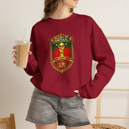 Portugal World Cup 2022 Crest Sweatshirt Midweight Fleece Crewneck by Printify