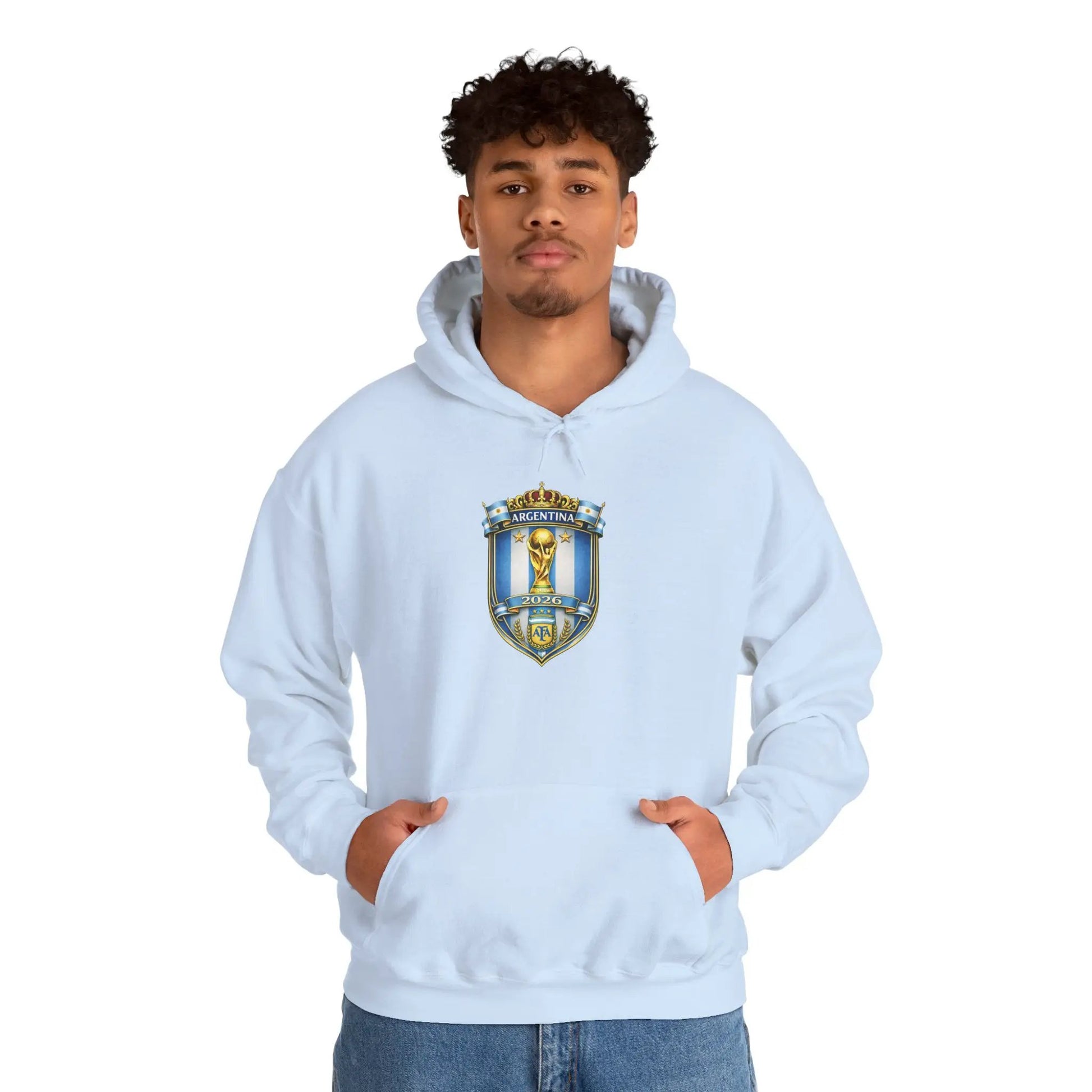 Soccer Trophy Crest Hoodie - Champion Shield Football Pullover by Printify