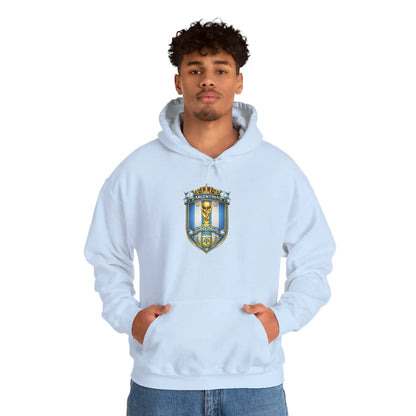 Soccer Trophy Crest Hoodie - Champion Shield Football Pullover by Printify
