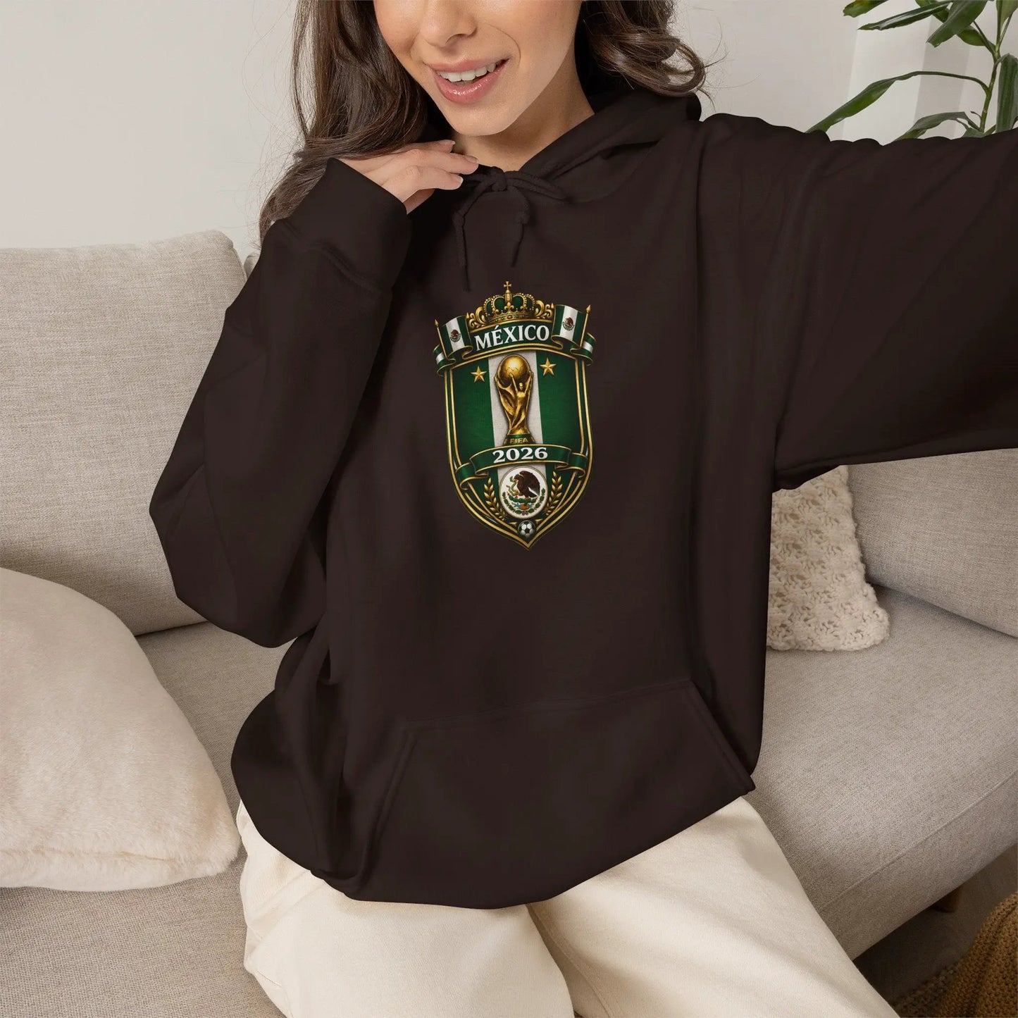 Mexico World Cup Slytherin Crest Hoodie Green Shield Pullover by Printify