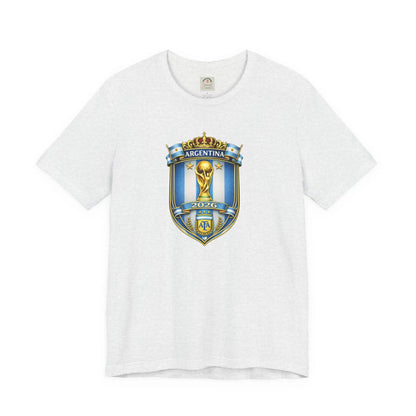 Argentina World Cup Trophy Shield Tee Soccer Fan Jersey by Printify
